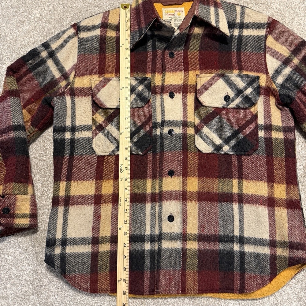 Vtg 70s Cranbrook Heavyweight Flannel Plaid Shirt Shacket Men's  Wool Blend Sz M - Picture 5 of 7